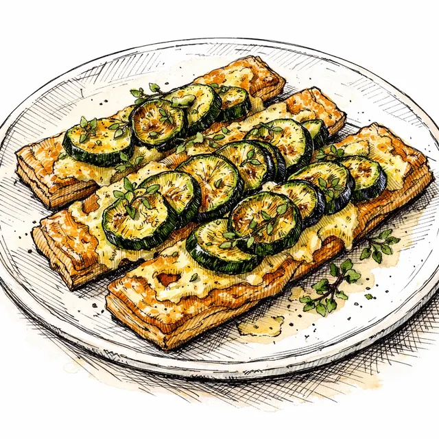 Blistered Zucchini & Comté Rough-Puff Bandes