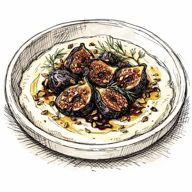 Cold-Infused Toasted Fennel Cream with Balsamic Black Mission Figs