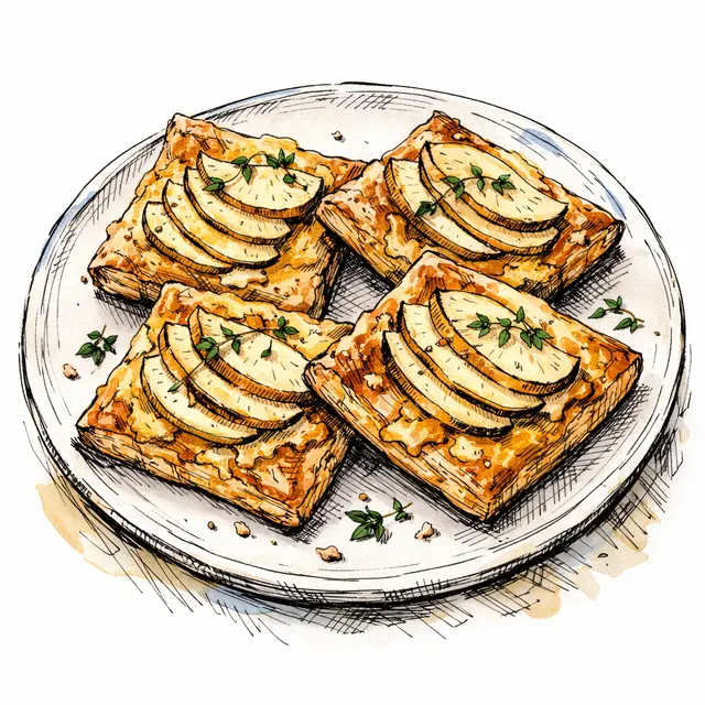 Tart Apple & Aged Cheddar Rough-Puff Carrés