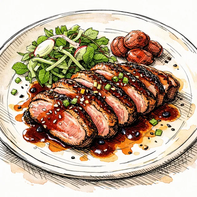 Cold-Seared Duck Breast with Ancho-Umeboshi Glaze