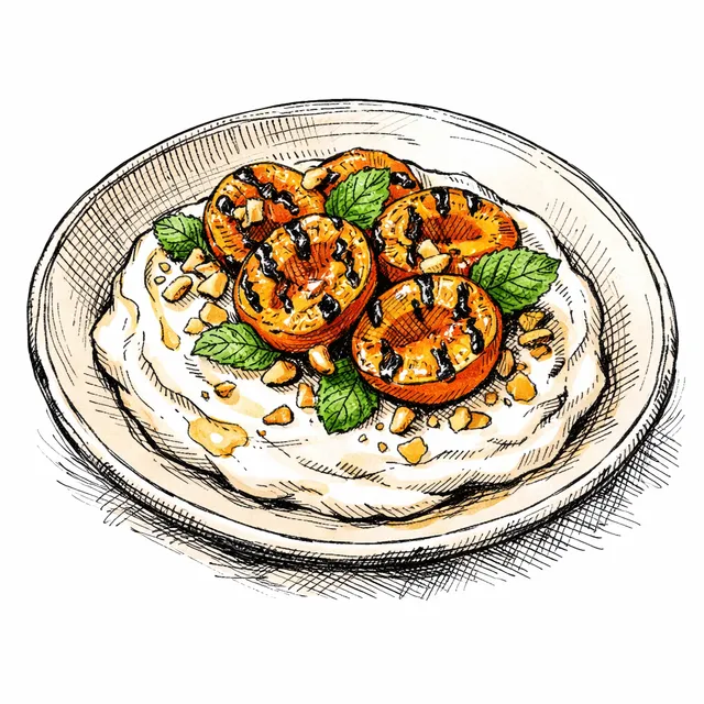Cold-Set Kefir Cream with Quick-Charred Apricots