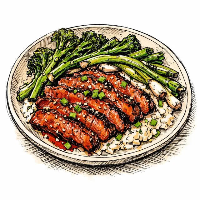 Sheet-Pan Gochujang Flank Steak with Charred Broccolini & Scallions