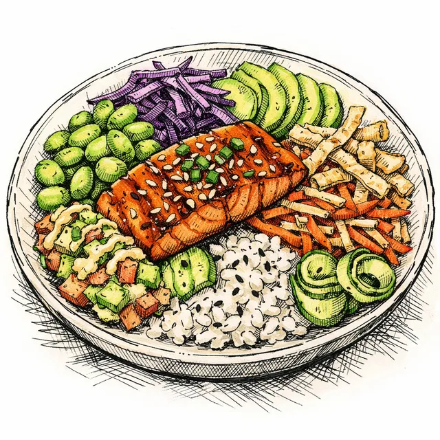Kyoto-to-Lima Miso-Glazed Salmon Crunch Bowl