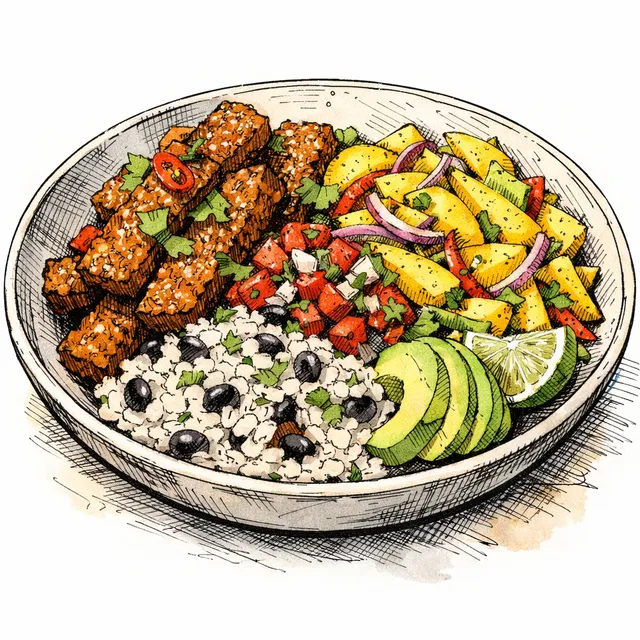 The Yogyakarta-to-Yucatán Crispy Tempeh & Quick-Pickled Lime Mango Desk Escape