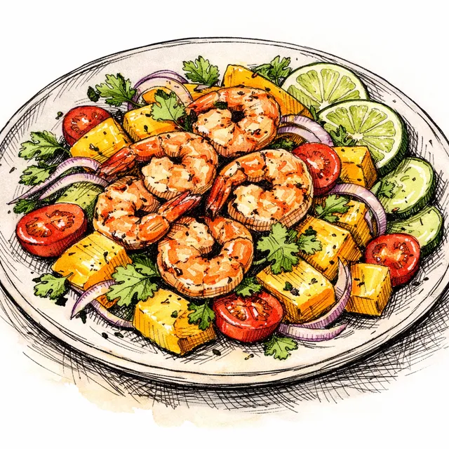 The Patio Party: 20-Minute Blistered Mango & Shrimp Platter