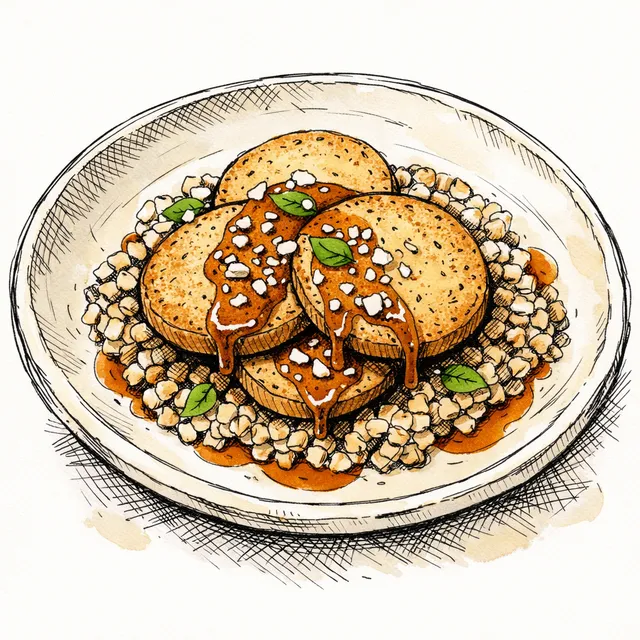 Rested Buckwheat & Brown Butter Sablés with Miso Caramel