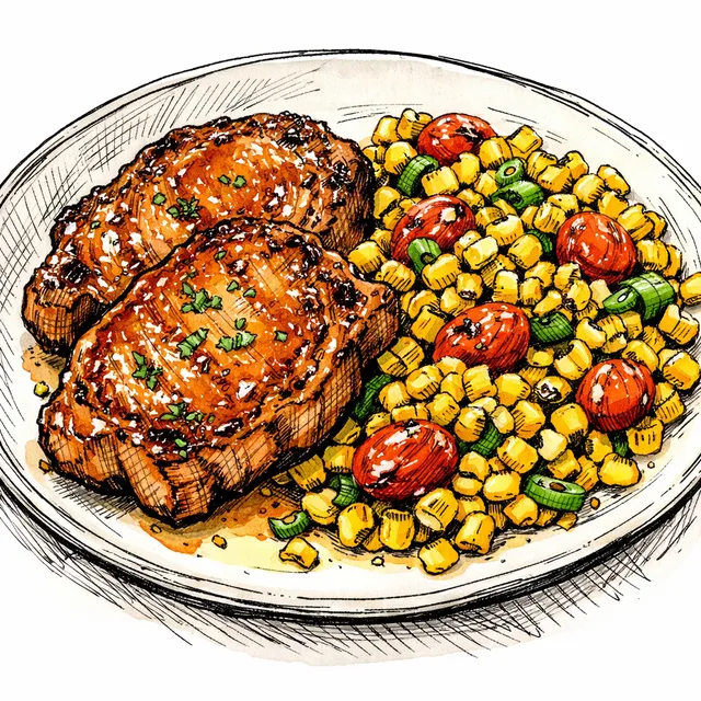Sheet-Pan Hot Honey Pork Chops with Blistered Summer Corn