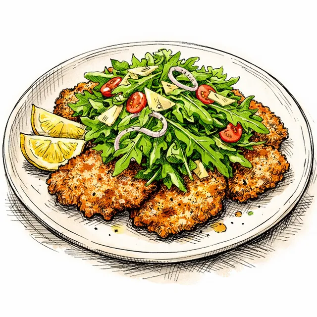 The Milanese Blueprint: Pan-Fried Veal Cutlets with a Dressed Arugula Canopy