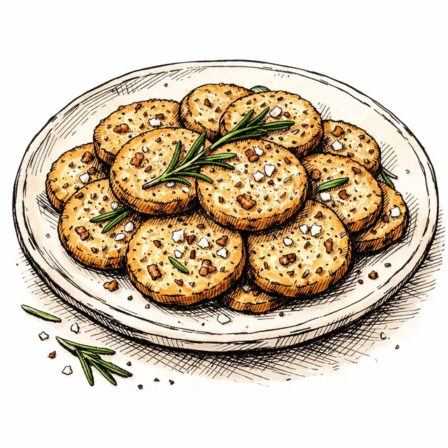 Rosemary–Pecan Apéro Sablés (Slice-and-Bake) with Black Pepper + Flaky Salt