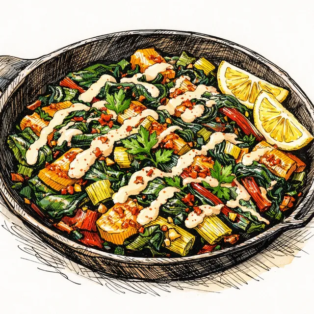 Beyond Shakshuka: The Golden Leek & Swiss Chard Skillet