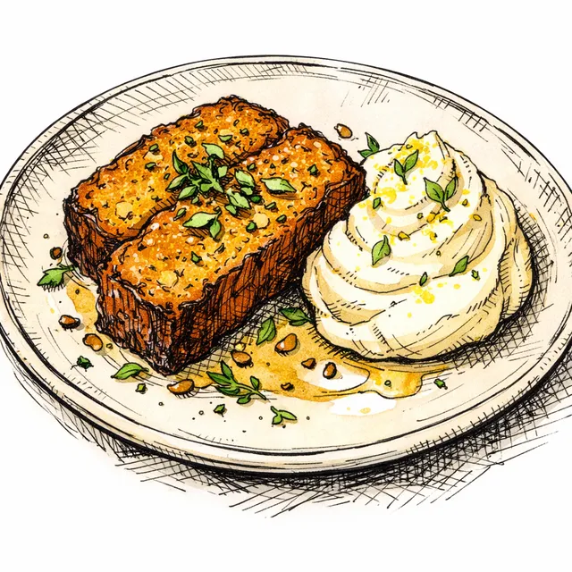 Emulsified Tahini-Carrot Loaf with Cold Lemon-Mascarpone Whip