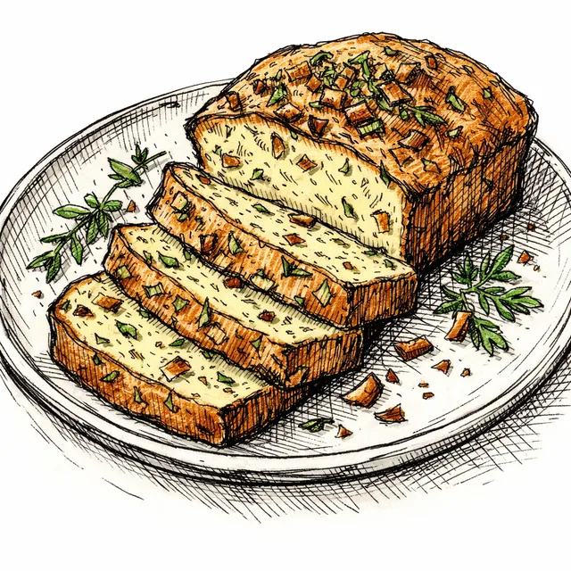 Caramelized Shallot, Herb & Crème Fraîche Cake Salé