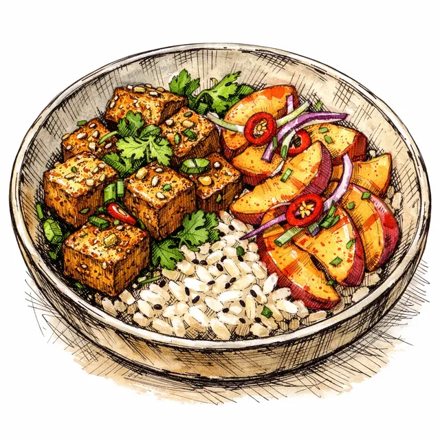 The Taipei-to-Tulum Five-Spice Tofu & Quick-Pickled Nectarine Desk Escape
