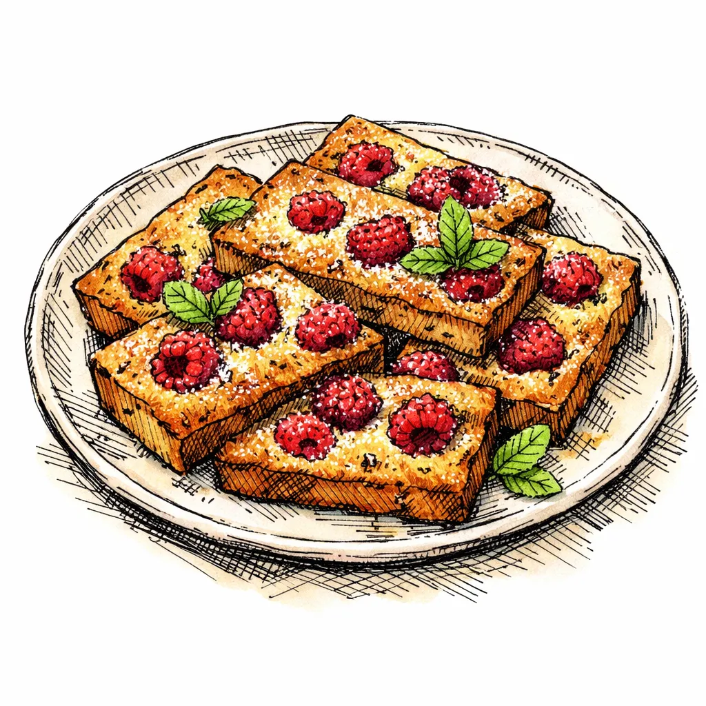 One-Bowl Browned Butter &amp; Raspberry Financier Slab by Camille Roux | inspochef | inspochef