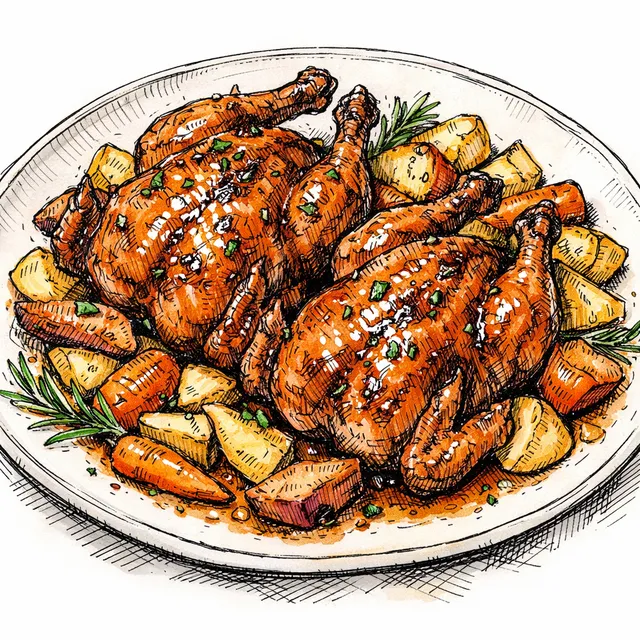 Sunday Best: Sweet Tea & Sorghum-Glazed Cornish Hens