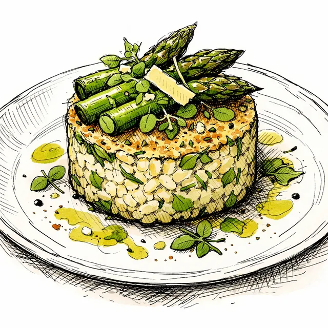 The Spring Palisade: Asparagus and Arborio Rice Tortino