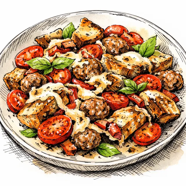 Sheet-Pan "Deconstructed Pizza" with Italian Sausage & Crispy Ciabatta