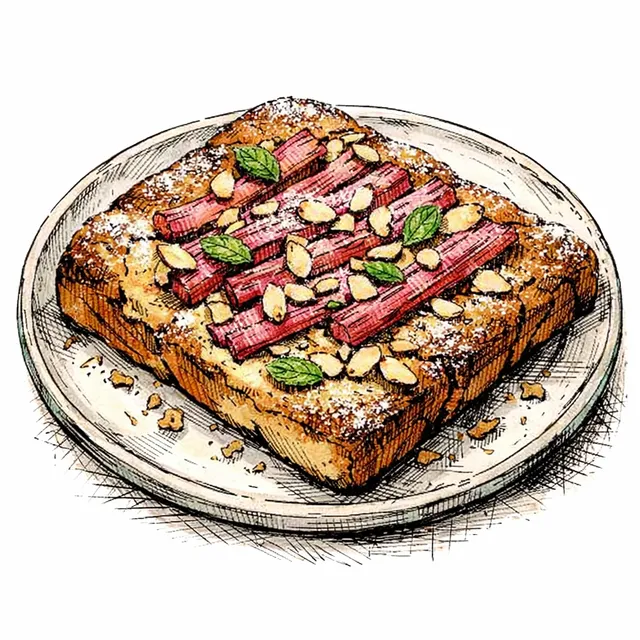 Overnight Frangipane & Rhubarb Brioche Slab