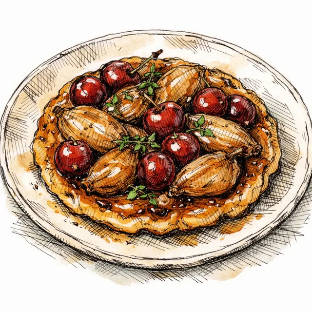Caramelized Shallot & Early Cherry Tarte Tatin