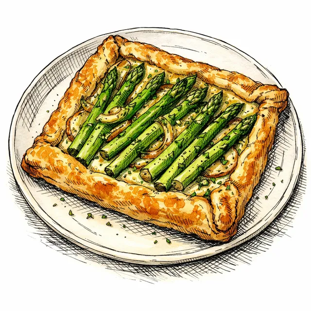 Weeknight Asparagus & Mustard-Cream Slab Galette
