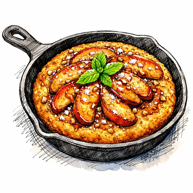 Cast-Iron Caramelized Honeycrisp Apple & Cornmeal Breakfast Skillet Cake