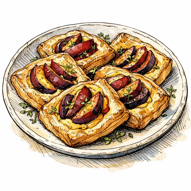 Rustic Late-Summer Plum & Lemon-Thyme Danishes