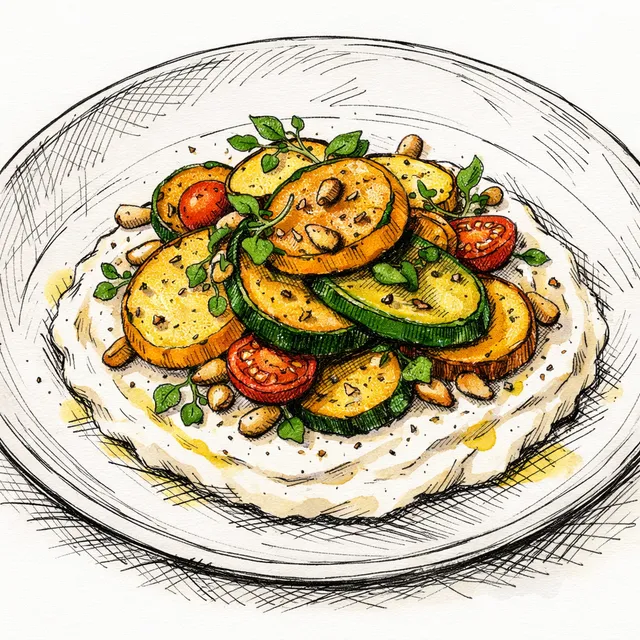The Navigli Belvedere: Summer Squash over Whipped Parmigiano-Mascarpone
