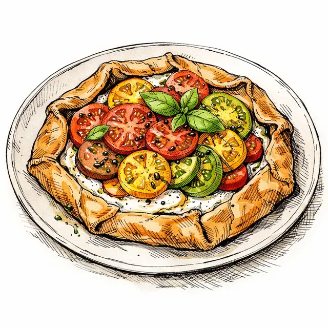 Heirloom Tomato & Whipped Ricotta Rustic Pliage