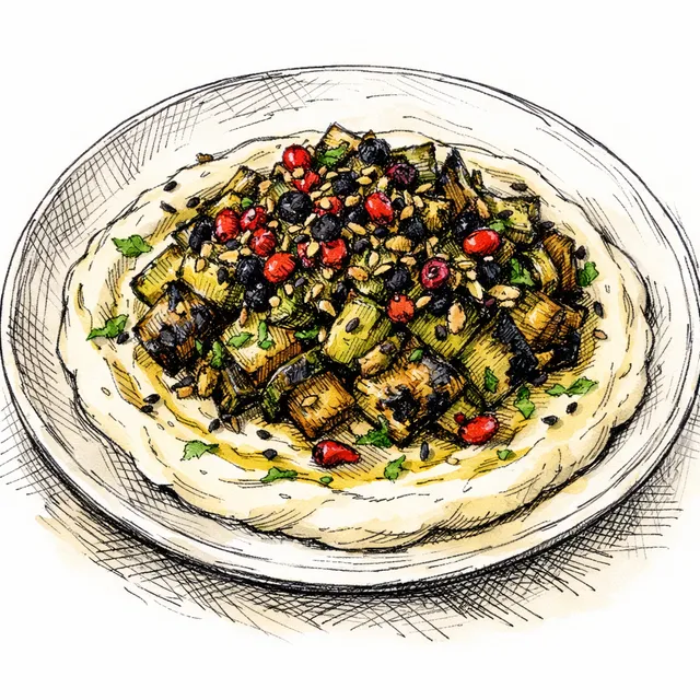 Fire-Charred Crushed Zucchini with Whipped Preserved Lemon Tahini