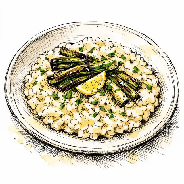 The Spring Arcade: Charred Scallion and Lemon Risotto