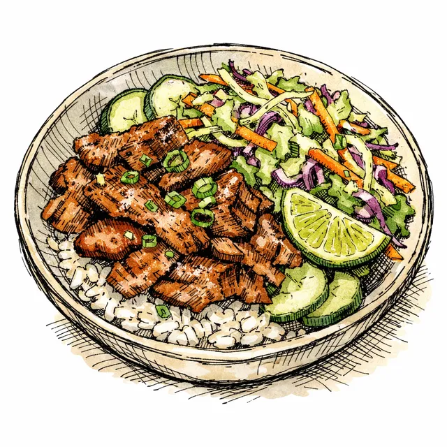 15-Minute Seared Shaved Pork Shoulder Bowls with Lime-Cabbage Slaw