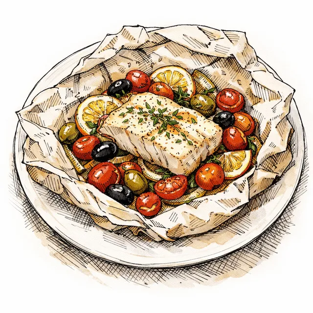 Sun-Drenched Halibut en Papillote: A Little Gift from the Sea