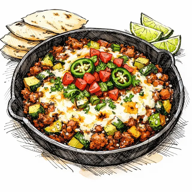 15-Minute Charred Calabacita & Chorizo Fundido (The Saturday Grazing Skillet)