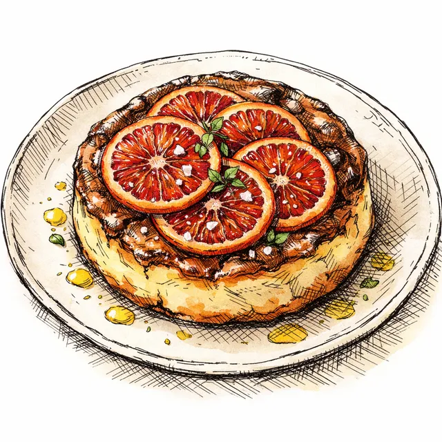 Cold-Infused Blood Orange Basque Cheesecake with Olive Oil & Flaky Salt