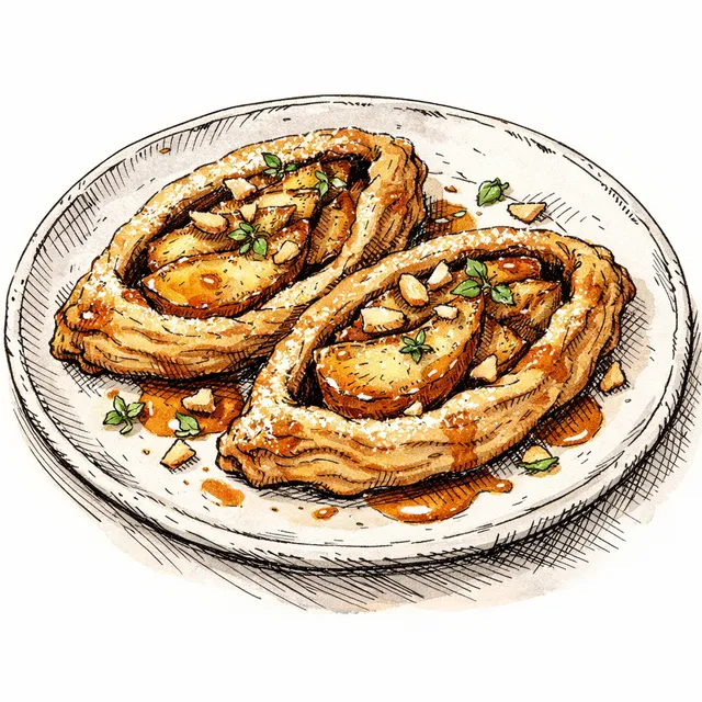 Caramelized Bosc Pear & Buckwheat Rough-Puff Lunettes
