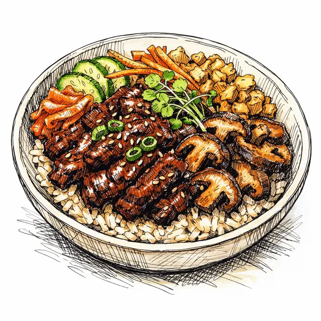Seoul Night Market Flash-Glazed Beef & Shiitake Crunch Bowl