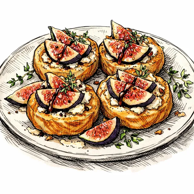 Fresh Fig & Goat Cheese Brioche Tartlets: French Soul, California Sun