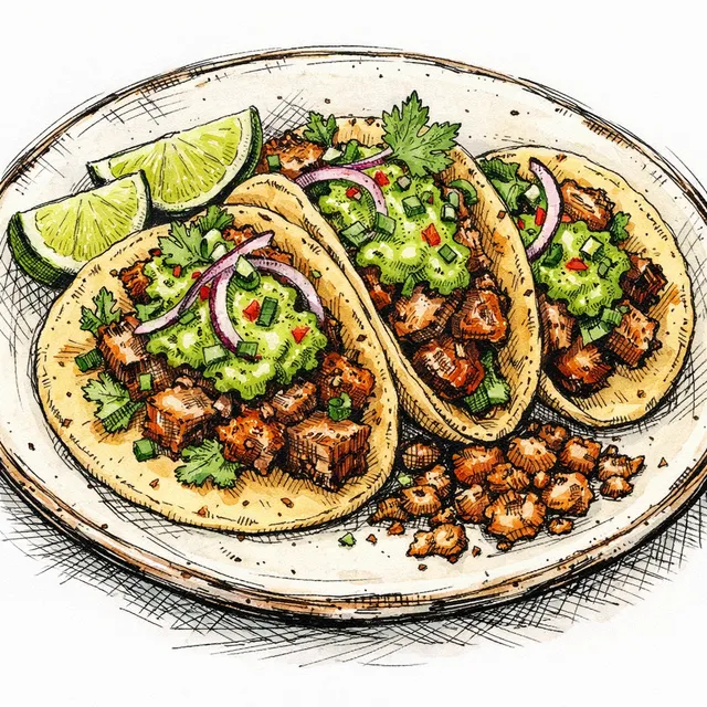 Crispy Chashu Carnitas Tacos with Yuzu Kosho Guacamole