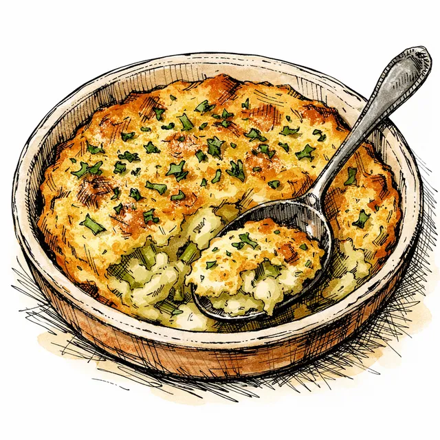 Melted Leek & Brown Butter Savory Spoonbread