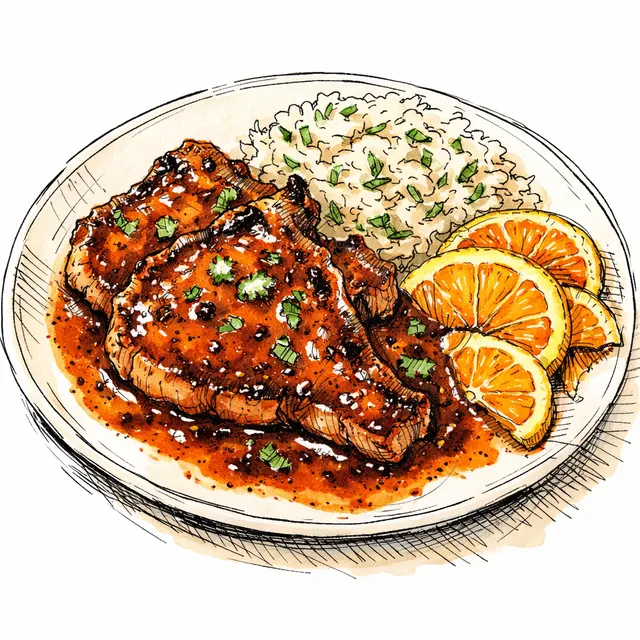 15-Minute Pan-Seared Chuletas with Ancho-Orange Pan Sauce