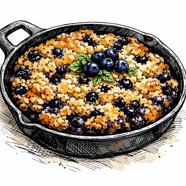 Cast-Iron Brown Butter & Blueberry Cornmeal Buckle