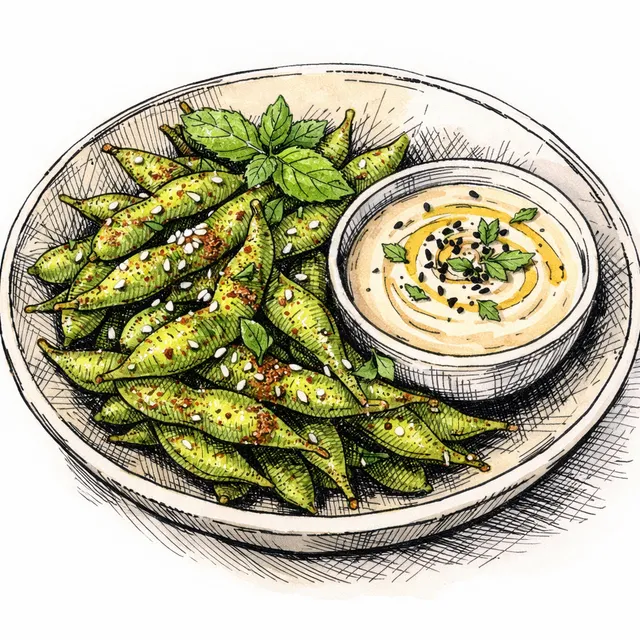 The Kyoto-to-Cairo Spiced Edamame & Minted Sesame-Tahini Desk Escape