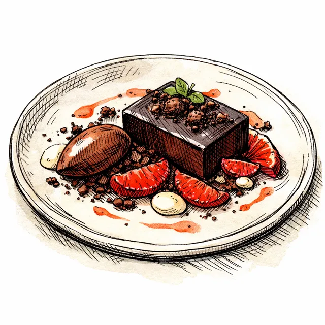 Emulsified Dark Chocolate & Blood Orange Pavé