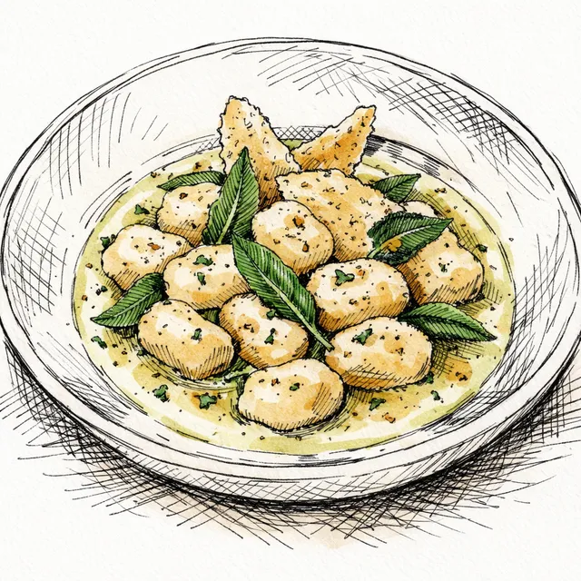 The Piedmontese Corbel: Gnocchi in a Structural Vermouth and Sage Emulsion