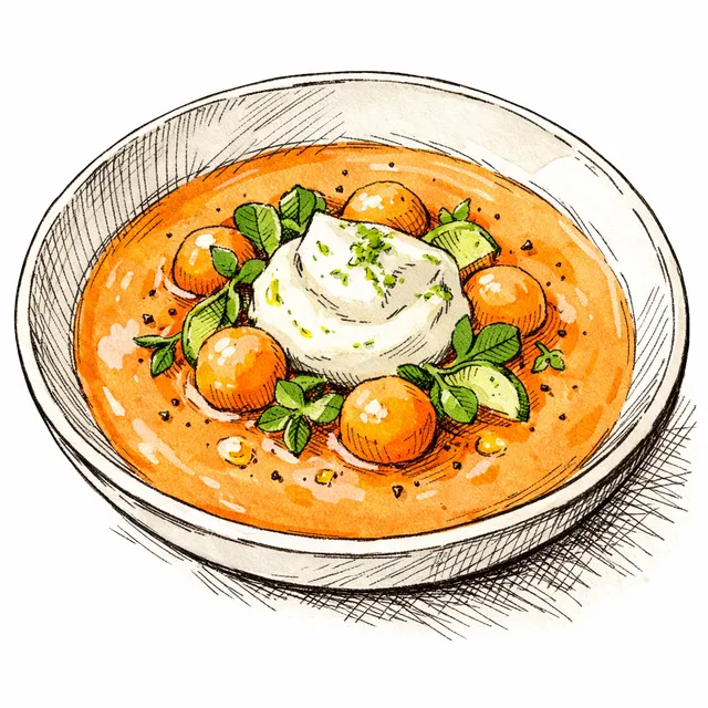 Chilled Cantaloupe & Lillet Velouté with Lime-Whipped Crème Fraîche