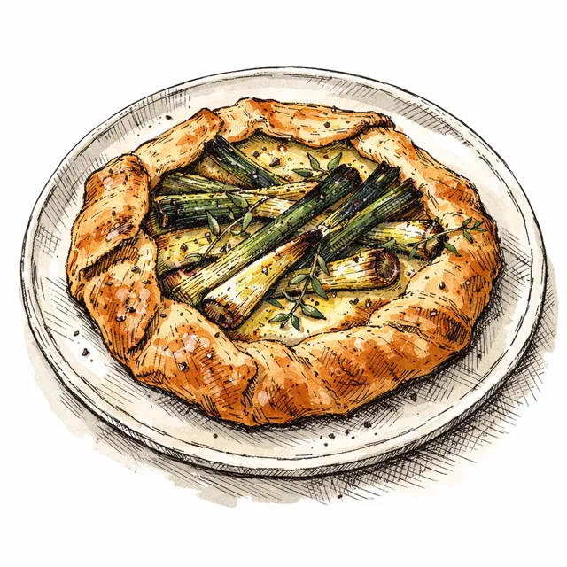 Charred Spring Onion & Gruyère Rough-Puff Galette