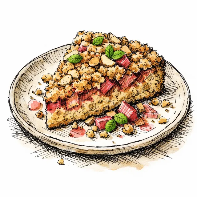 Cast-Iron Rhubarb & Cardamom Crumb Cake