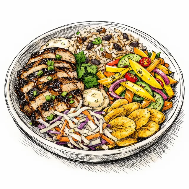 The Kingston-to-Cartagena Jerk Turkey & Pickled Mango Crunch Bowl