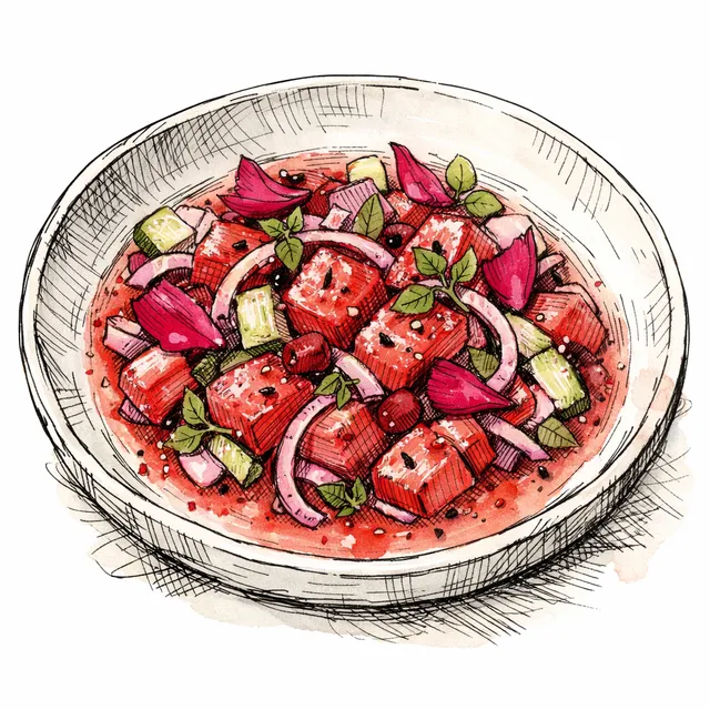 Ruby-Cured Red Snapper Ceviche with Hibiscus & Umeboshi