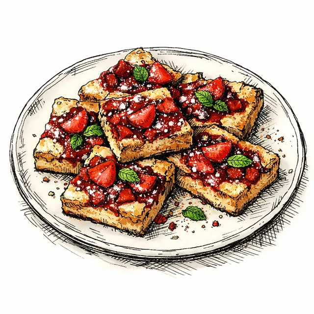 Jammy Strawberry & Brown Butter Sablé Slab